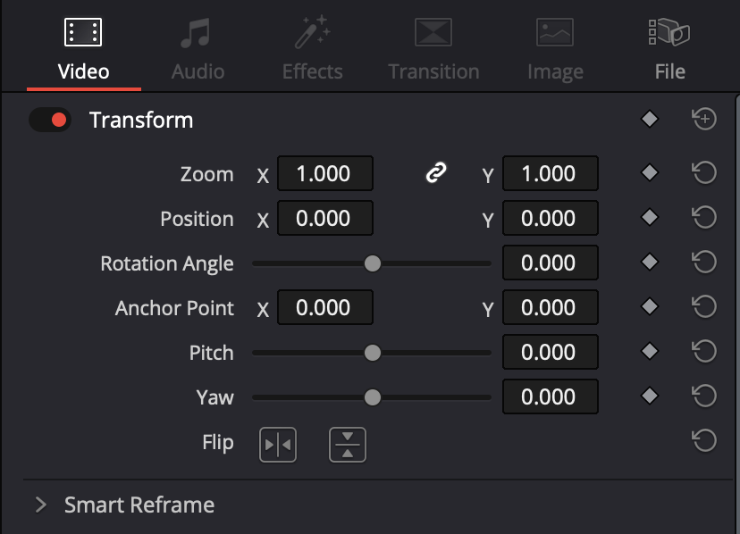video postition settings