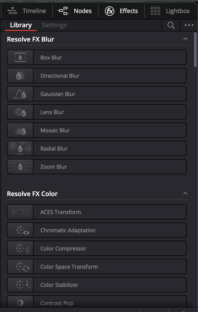 effect panel